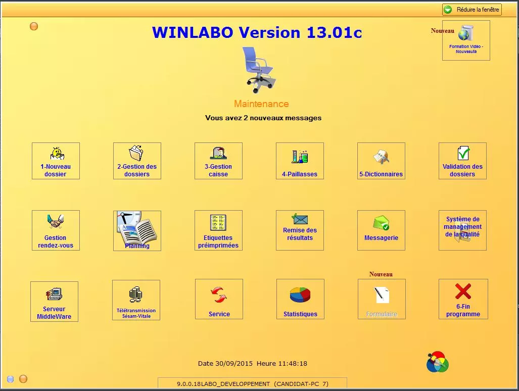 système de gestion de laboratoire accueil