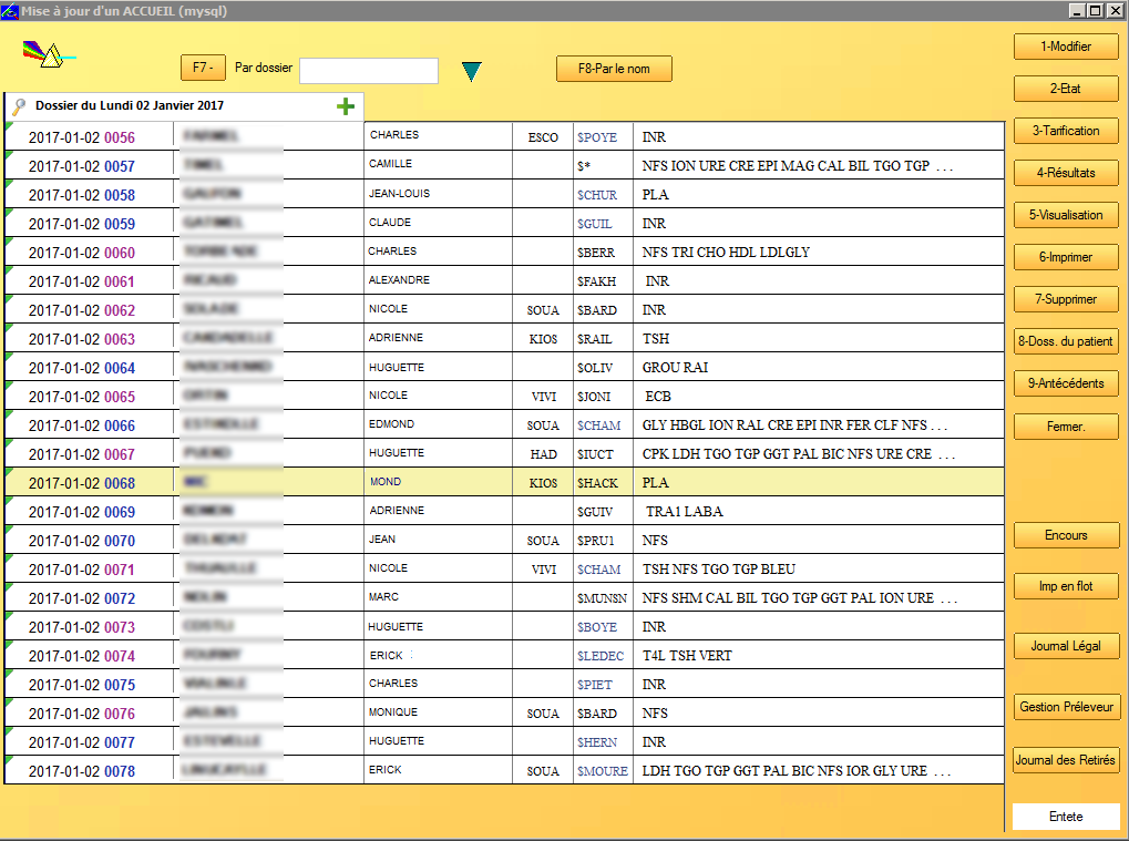 système de gestion de laboratoire saisie résultat